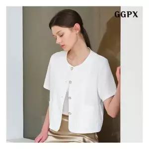 [피엑스 GGPX ]라운드넥 메쉬 반팔 트위드 자켓 GQBJK006D 3435654