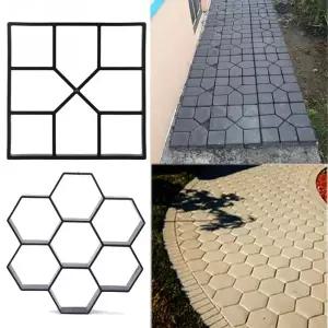 재사용 가능한 정원 경로 메이커 몰드 DIY 정원 몰드 수동 포장 시멘트 벽돌 돌 도로 콘크리트 도보 시멘트