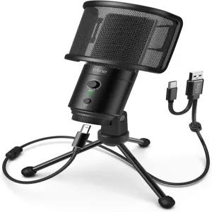 컴퓨터 및 Mac용 팝 필터가 장착된 FIFINE USB 데스크톱 PC 마이크 게임 스트리밍 녹화용 스튜디오 콘덴서
