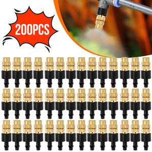 10 200PCS 야외 미스트 냉각 7PVC 정원 조정 노즐 시스템 분무기 관개 급수