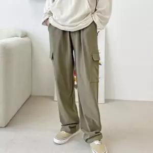 밴딩팬츠 따뜻한 기모 안감 편안한 허리 밴딩 남성 와이드 바지
