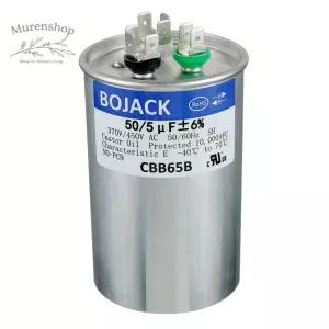 BOJACK 50+5uF 50/5MFD 6 370V/440V CBB65 듀얼 런 원형 시동 커패시터 AC 모터 또는 팬 스타트 콘덴서