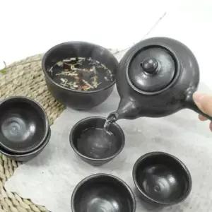 숙우 옹기다기세트 다관 찻잔