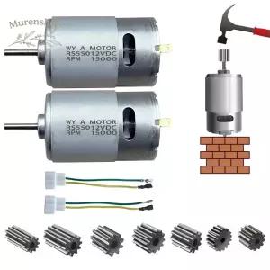 파워 휠 업그레이드용 12V RS550 15000RPM 전기 구동 모터 2개 차량 탑승용 18볼트 6V-18V DC 원형 샤프트