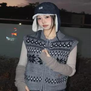 리 우먼 코위찬 니트 베스트 그레이 LE2504KT67GR 5512882
