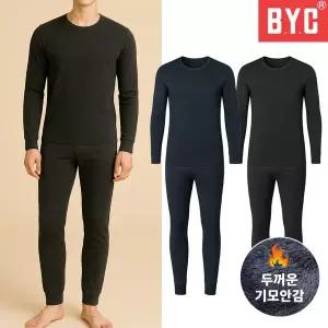 [하프클럽/비와이씨]BYC 남성 두터운 방한 기모 내복 에어메리 상하의 세트