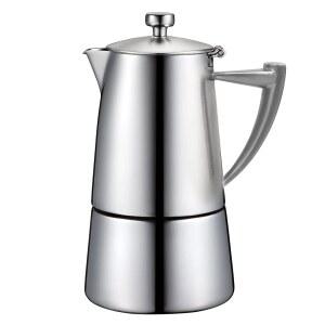 CUISINOX Roma 새틴 스테인리스 스틸 모카 포트 스토브탑 에스프레소 메이커 6컵