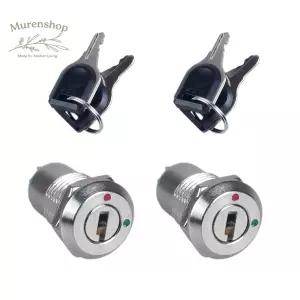 DMWD 2Pcs 12mm ON 오프 메탈 키 잠금 스위치 2Pin 2Positions 유지 제어