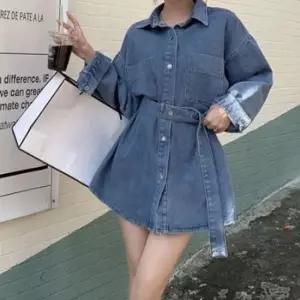 원피스 여성 외출 스타일 패션 캐주얼 셔츠형 데님