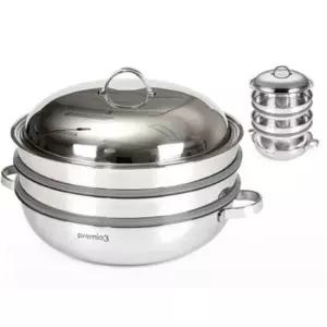 곰솥냄비 키친아트 찜냄비 찜솥 IH 스텐 찜통 찜기 3단 36cm