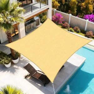아트푸치 선 셰이드 세일 16피트 X20인치 모래 직사각형 곡선 가장자리 상업용 등급 185GSM 투과형 야외 천