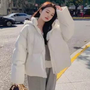패딩추천 여성 2컬러 겨울 러블리한 하이넥 후드 숏 패딩점퍼
