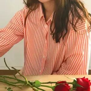 여자 봄 데이트 룩 간절기 스트라이프 셔츠 코디 여성용셔츠쇼핑몰 (WF49307)
