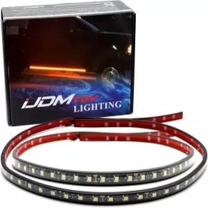 트럭 SUV와 호환되는 iJDMTOY 40인치 63-SMD 플렉시블 LED 러닝 보드/사이드 스텝 조명 키트 앰버 옐로우