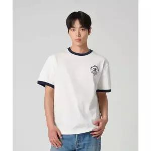 CHAMPION 그래픽 프린트 링거 티셔츠 White 465807