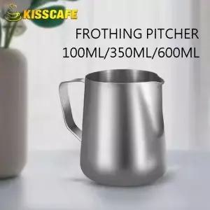 우유 Frother 주전자 스테인레스 스틸 용기 100ML Frothing 투수 커피 컵 라떼 바리스타 에스프레소 메이커