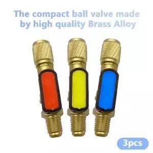 컴팩트 볼 밸브 어댑터 R410A R134A R12 R22 AC HVAC R502 충전 호스 에 1/4 인치 SAE