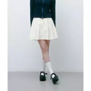 매장정품 SALT AND CHOCOLATE 솔트앤초콜릿 SAC 나일론 플리츠 스커트 크림 4W232Z001 5003007623 1741761