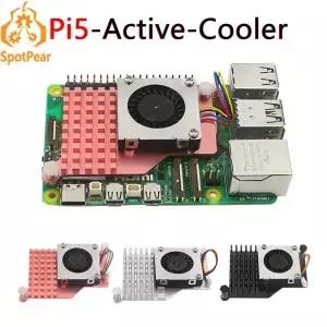 Raspberry Pi 5 액티브 쿨러 팬 금속 라디에이터 방열판 순수 구리/알루미늄은/알루미늄검정색