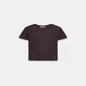 ZARA 미니멀 쇼트 슬리브 티셔츠 - 그레이 브라운 2335/637/724