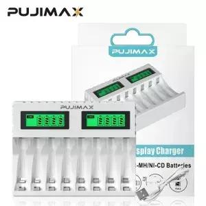 JIMAX AA/AAA NiMH 충전식 배터리 용 새 LED 디스플레이 스마트 충전기 독립