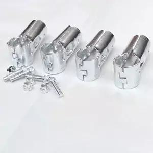 4개 T자형 25mm 원형 튜브 커넥터 스테인리스 스틸 펜스 고정 버클 볼트 및 너트 건설 엔지니어링용