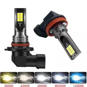 2Pcs H8 H11 LED 전구 H16 JP 9005 HB3 9006 램프 슈퍼 밝은 자동차 안개 조명 운전 러닝 라이트 12V 6000K
