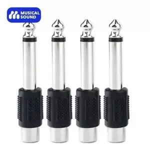 뮤지컬 사운드 모노 잭 수 플러그 RCA 포노 암 소켓 어댑터 커넥터 1/4 인치 6.35mm 4 개