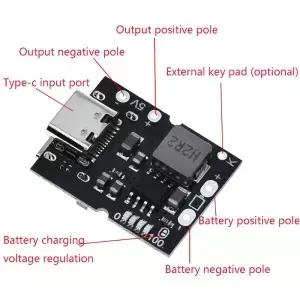 C타입 USB 부스트 컨버터 스텝 업 전원 모듈 배터리 충전 보호 보드 LED 디스플레이 DIY 충전기용 5V 2A