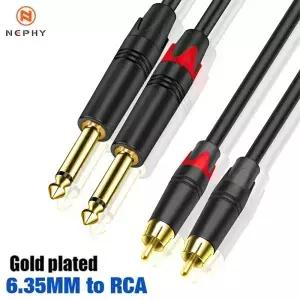 금도금 1/2 6.35mm RCA 케이블 스피커 믹서 믹싱 콘솔 4N OFC 용 1/4 인치 TS 모노 잭 어댑터