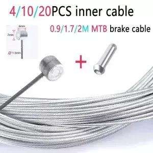 4/10/20pcs MTB 브레이크 케이블0.9m/1.7m/2m 스테인레스 스틸 내부 코어 내구성 엔드 캡