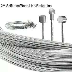 5/10pcs 2M 도로 자전거 브레이크 라인 스테인레스 스틸 시프트 와이어 케이블 산악 내구성 기어 고정 내부