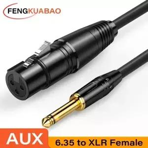 XLR 6.5mm 케이블 AUX 라인 마이크 오디오 코드 전자 기타 3Pin 6.35 믹서 스피커 용