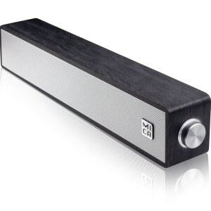 MICA 컴퓨터 스피커, 빈티지 유선 사운드 데스크탑 사운드바, 태블릿용 PC USB 레트로 Aux 바, 전원 (블랙) 미니 3.5mm 목재 스피커 노트북, 모니터, 연결,