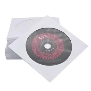 투명 플랩 디스크 용지 봉투 블루레이 DVD 커버 보호 슬리브 보관 케이스 정전기 방지 8 cm 팩 당 100개