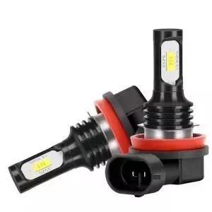 2개입 H8 H9 H1 H3 LED H11 9005 HB3 9006 자동차 CSP 안개등 전조등 전구 6000K 화이트 주행등