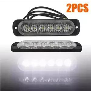 2개 12V24V 안개등 LED 작업등 투광등 오프로드 자동차 외부등 백색 6 SMD 표시등 후미등