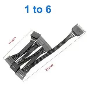 5선 SATA 15핀 수암 연장 케이블 HDD/SSD/ODD용 1대1 하드 드라이브 전원 어댑터