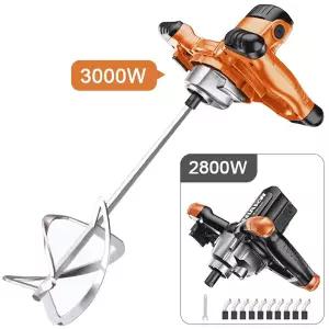 3000W/2800W 산업용 시멘트 믹서 220V 6 속도 조절 가능한 휴대용 페인트 퍼티 파우더 시멘트 석고 모르타