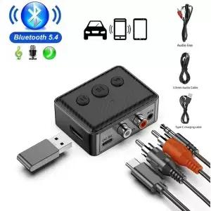 블루투스 5.4 오디오 리시버 U RCA 3.5mm AUX USB 스테레오 음악 무선 어댑터 (PC TV 차량용 키트 스피커