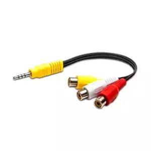 3.5mm 3 어댑터 케이블 남성 RCA 빨간색 흰색 노란색 비디오 Lotus 여성 오디오 D6