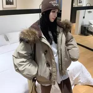 떡볶이단추 후드퍼 빵빵패딩 숏패딩점퍼 G126960_(퍼탈부착)