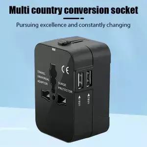 글로벌 변환 플러그 여행 소켓 듀얼 USB 포트 EU UK US AU AC 전원 충전기 범용 어댑터 콘센트 변환기