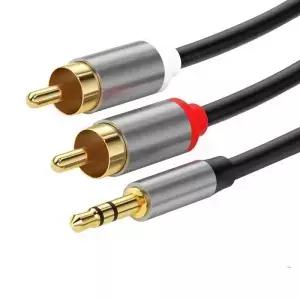 3.5mm to 2RCA 케이블 Aux 오디오 3.5 잭 2 남성 어댑터 스플리터 TV 박스 비디오 스피커 와이어 코드