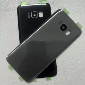 삼성 호환 S8 G950 S8Plus G955용 배터리 커버 하우징 케이스 카메라 렌즈 수리 부품이 포함된 뒷면