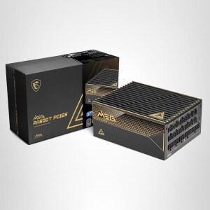 MSI MEG Ai1600T PCIE5 완전 모듈식 게이밍 1600W 전원 공급 장치 80 티타늄 듀얼 12V 2x6 케이블 서버 등급 커패시터 ATX PCIe 지원 저소음 브레이드