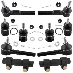 BOXI (10개 세트) 전면 상부 및 하부 볼 조인트 + 내부 외부 타이 로드 엔드 Dodge Dakota 1991 1992 1993 1994 1995 1996 4WD 모델 | 교체 K7155 K778 ES3099 ES3098 ES2080