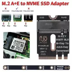 M.2 A+E SSD 어댑터 A/E 키 M PCIE 4.0 라이저 카드 M2 WIFI 인터페이스 노트북 메인보드 2280용