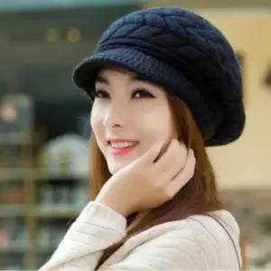방한모 중년 엄마 할머니 털안감 니트 베레모 겨울 모자