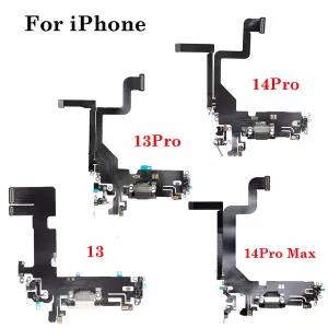 1Pcs USB 충전 포트 플렉스 iPhone 13 14 Pro Max 미니 도크 충전기 커넥터 마이크 헤드폰 오디오 잭 케이